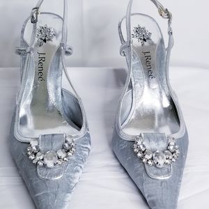 J.Renee Women's  Silver and Grey Slingback Shoes